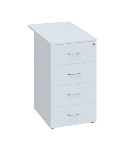 CKCP 1 - 85 kontejner přístavný, 4-zásuvkový, deska 18 mm, centrální zámek, bílá